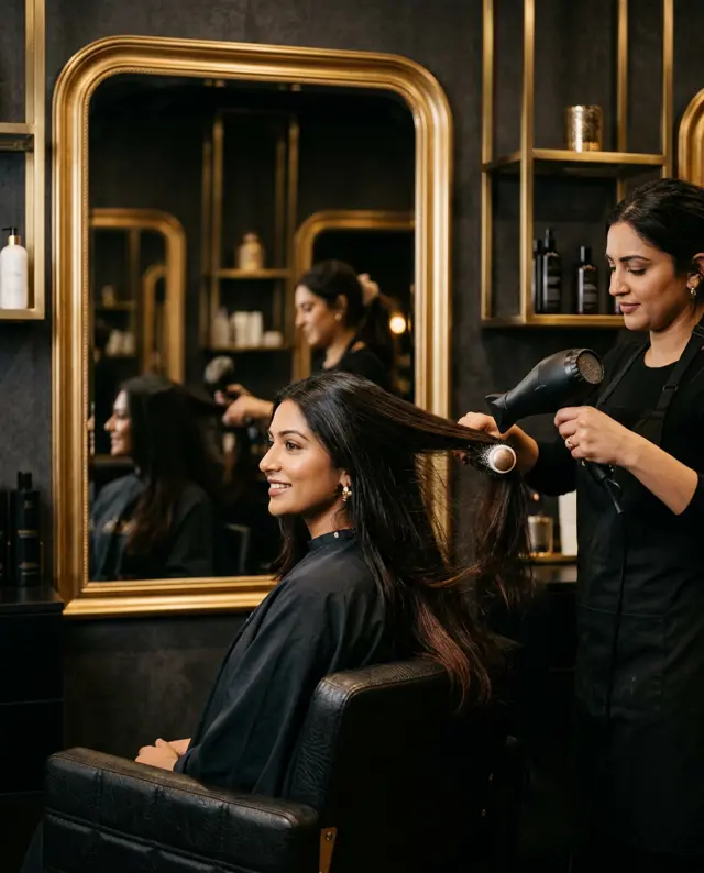 Women's hair styling service at KIYU Unisex Salon